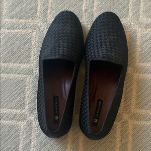 Magnanni Black Woven Leather Slip-On Loafers